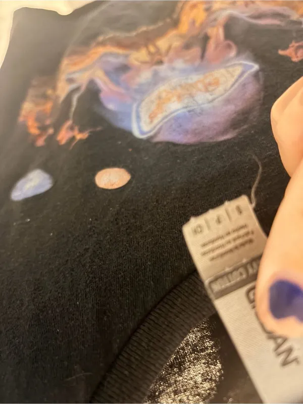 Space Graphic Black Tee with Purple & Orange Artwork - Image 4