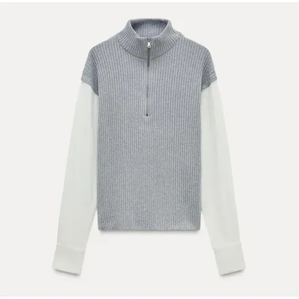 Zara Combination T-Shirt Sz. M Long Sleeve Sweater Vest NWT - Image 2