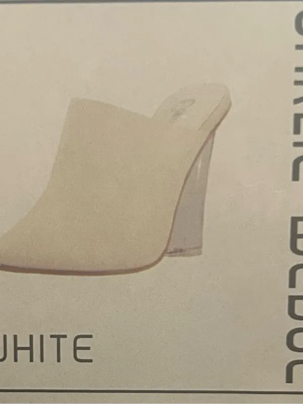 Cape Robbin White Pointed Mule with Clear Block Heel - Image 4