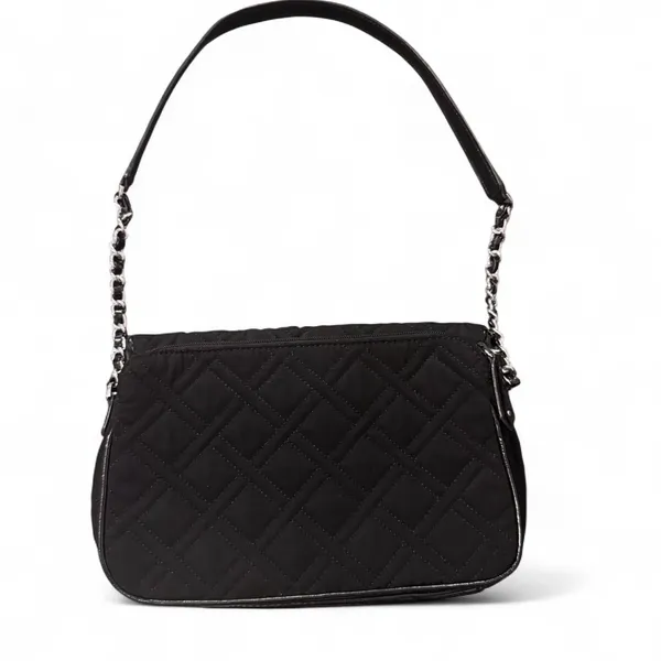 Vera Bradley Black Quilted Microfiber Shoulder Bag Chain Patent Strap - Image 2