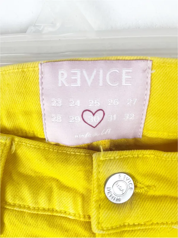 Revice Denim Venus Flare Star Golden Yellow High Rise Jeans Size 30 Boho Retro Casual - Image 3
