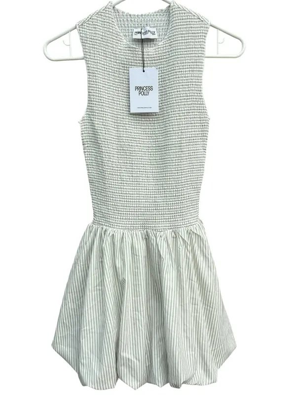 NWT Princess Polly Narnia Bubble Hem Mini Dress Sage Size 4 - Image 3
