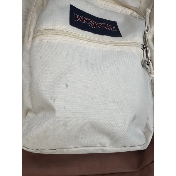 JanSport Beige/Brown Solid Backpack Zip Closure Outer & Bottle Pockets - Image 5