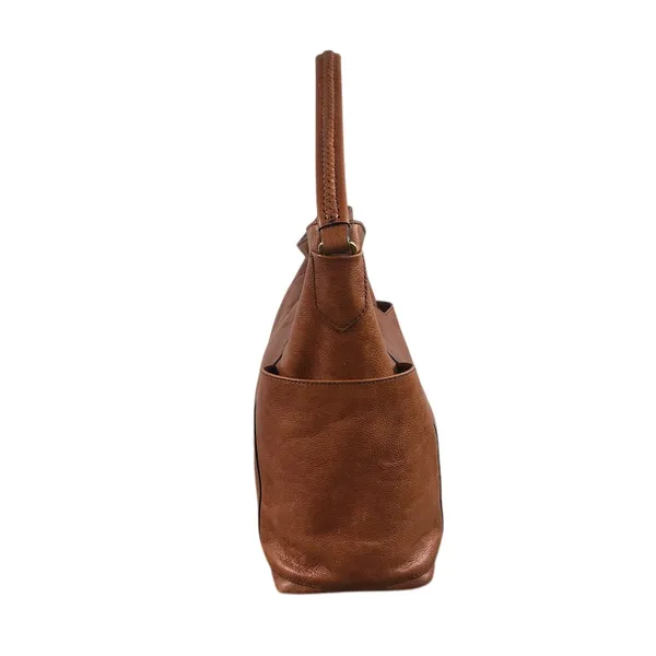 FOSSIL Jori Cow Leather Hobo Bag Exterior Pockets Brown Office Everyday Timeless - Image 4