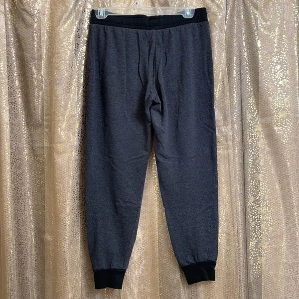 PINK Victorias Secret dark gray/black/white logo comfy sweatpants, size S GUC - Image 4