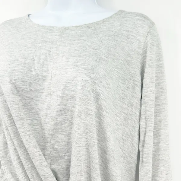 NWT J.Crew Womens‎ Tie Front Crewneck Long Sleeve Tee Top Size S Heathered Gray - Image 3