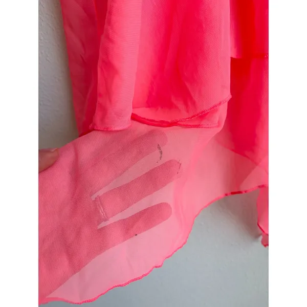VICTORIA'S SECRET Neon Pink Sheer Mesh Lingerie Babydoll Cami Top Womens Large - Image 6