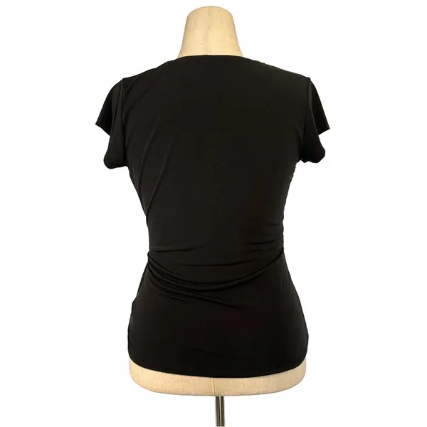 Tahari Black Side Tie Wrap Top | Size Medium - Image 3