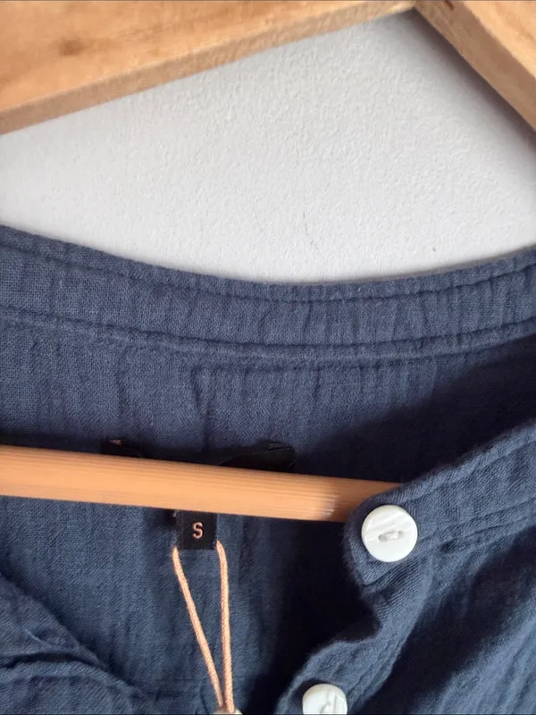 NEW Quince 100% Organic Cotton Gauze Roll Sleeve Shirt Small - Image 6