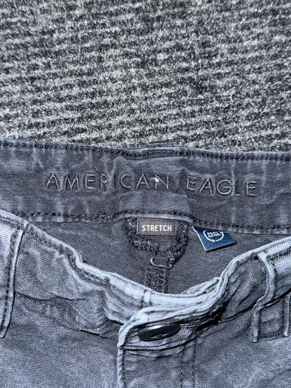 American Eagle Women's Cargo Pants Washed Black Size 00 Regular Stretch Utility - Image 6