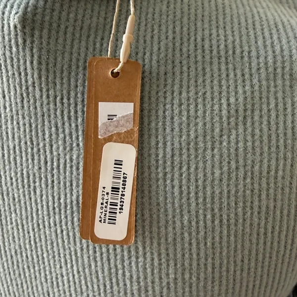 SKIMS Sage Long Sleeve Tee Side Small Cotton Blend Ribbed in Mineral - Image 4