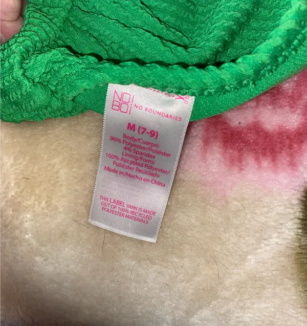 Green Ribbed Bikini Top Size M - Image 3