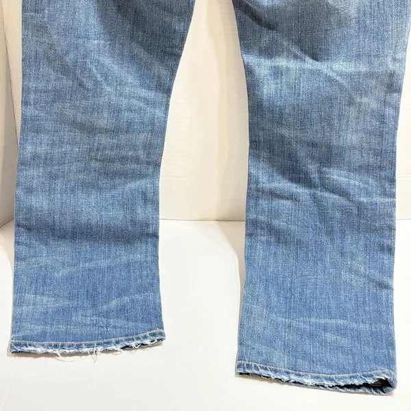 Frye Mid-Rise Straight Leg Distressed Jeans Medium Wash Stretch Size 27 ROPASL - Image 6