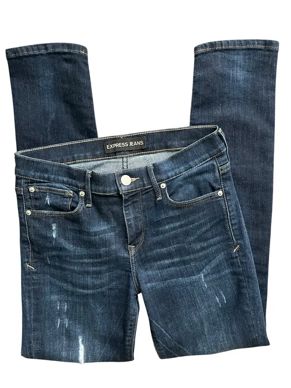 Express super skinny mid rise dark wash jeans - Image 6