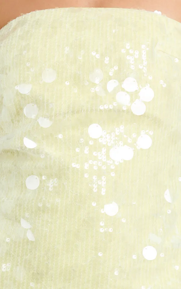 New Showpo Rhonda Mini Dress Strapless Sequin Dress Size Medium MSRP $99 - Image 6