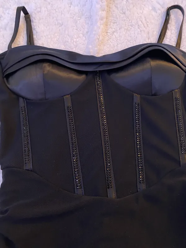Corset Mini Dress Black - Image 2
