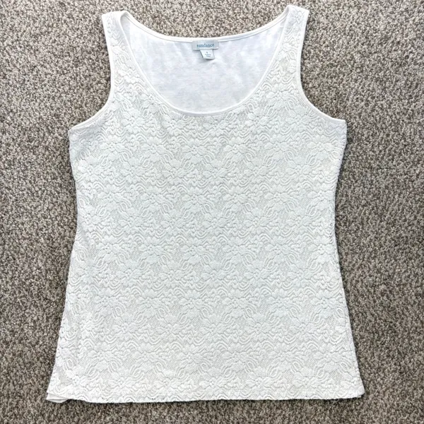 Sundance Lace Tank Top Womens‎ SM Ivory Sleeveless Boho Romantic Cottagecore - Image 2