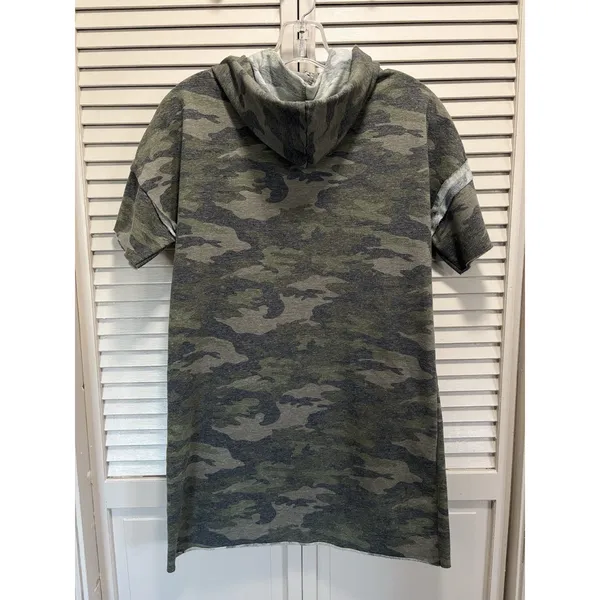 J For Justify Green Camo Mini Shirt Dress Size‎ Small Short Sleeve Rivets - Image 4