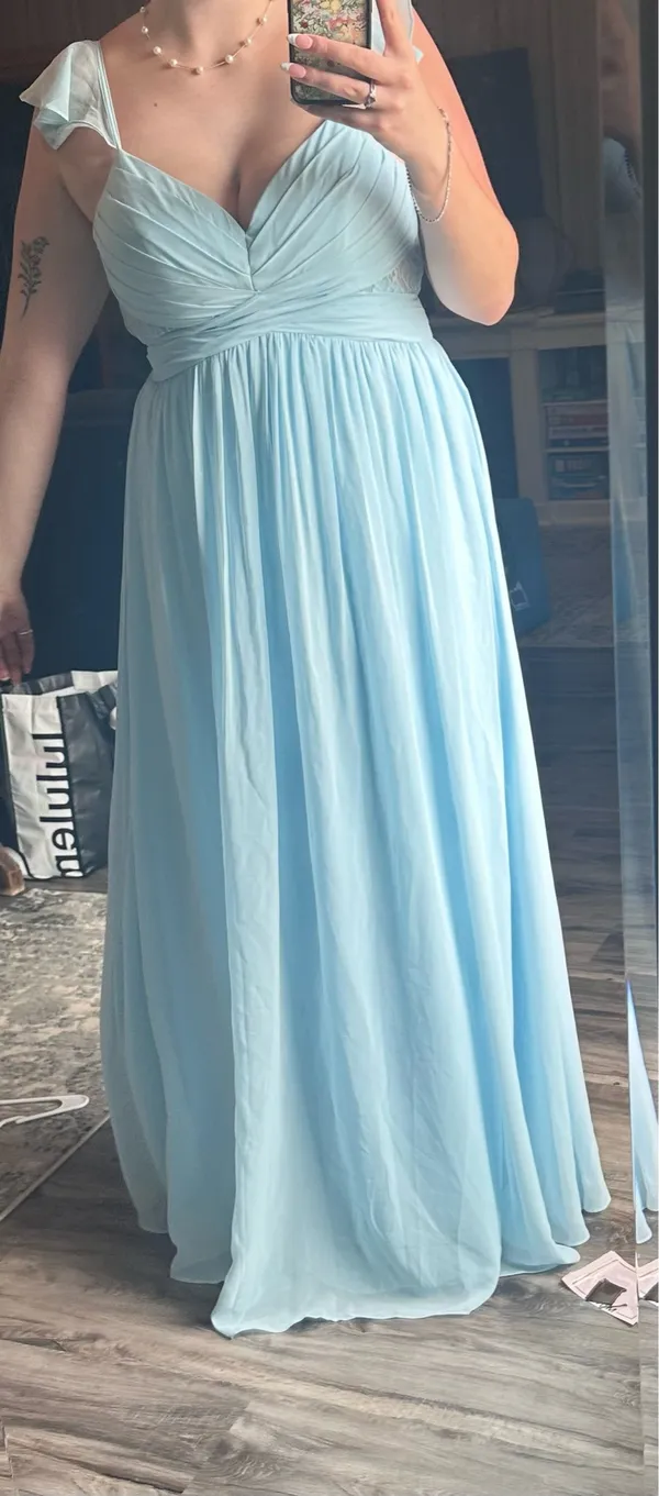 Azazie Bridesmaid Dress Sky Blue - Image 5