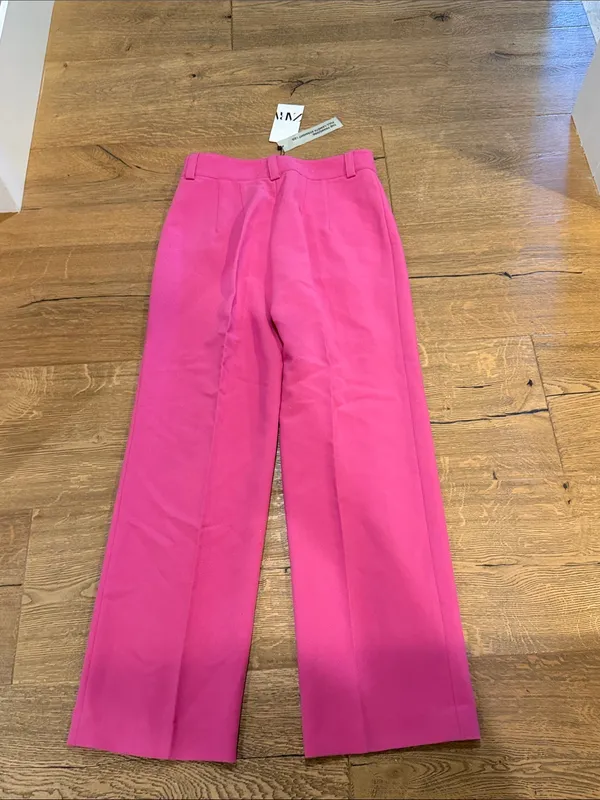 Zara the francoise Hot Pink Straight-Leg Trousers medium NWT - Image 3
