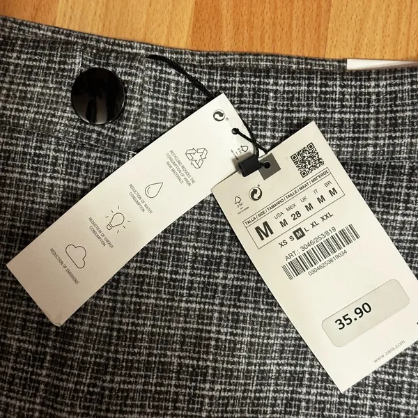 Zara Monochrome Checkered Trousers - Image 2