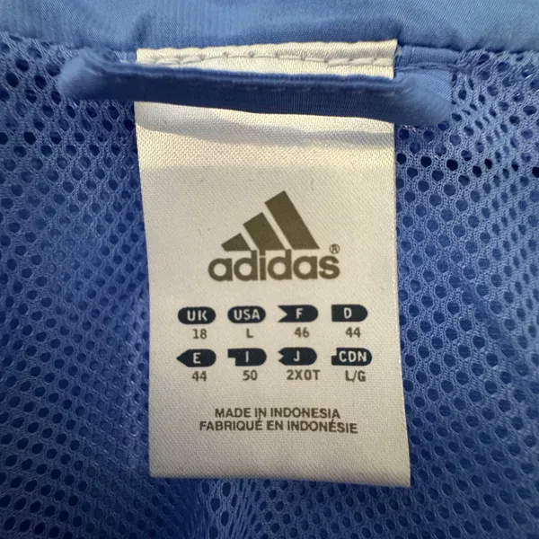 Adidas Track Jacket Women’s Large Light Blue Full Zip Up Running 3 Stripes - Image 4