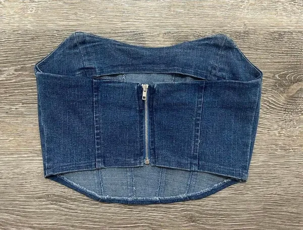 Vintage Y2K Denim Corset Top - Image 3
