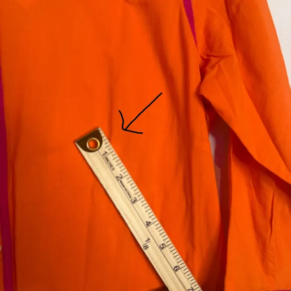Gretchen Scott Tunic Shirt Tail Dress Womens S Orange Mandarin Collar 3/4 Sleeve - Image 7