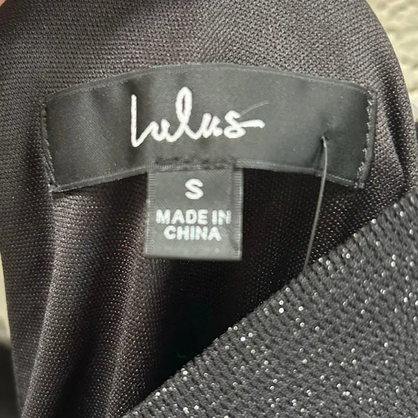 Lulu’s Black Sparkly Ruched Bodycon Mini Dress size S NWT - Image 12
