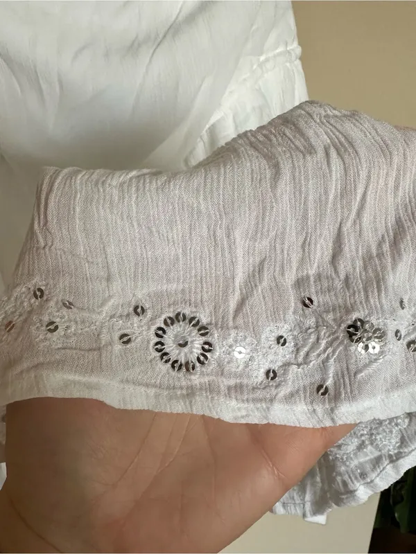 Hollister Gauze Strapless Embroidered Mini Summer Dress L NWT Coastal Cowgirl - Image 9