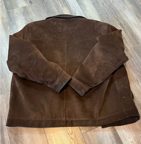 Massini Vintage Brown Leather Suede Jacket Western - Image 5