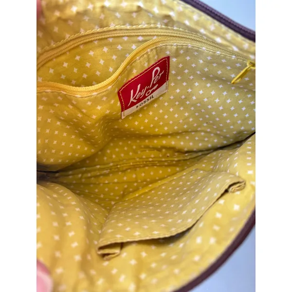Fossil Key-Per Floral Coated‎ Canvas Crossbody Bag Red Yellow Retro Print - Image 7