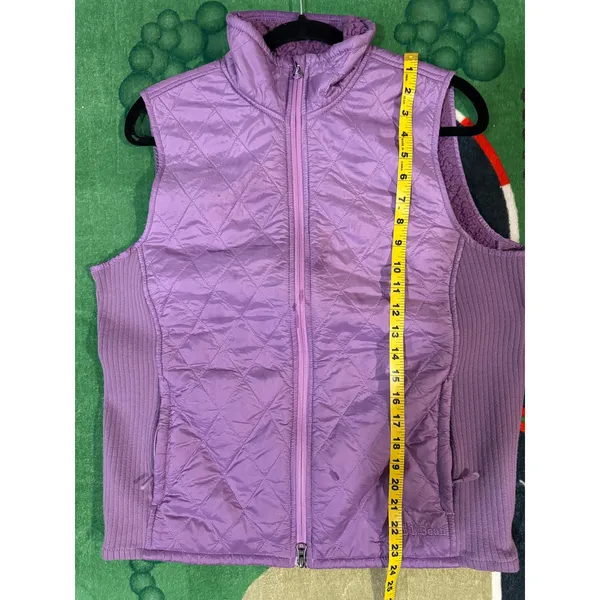 L.L.Bean Women’s Quilted‎ Fleece Lined Vest Purple Lilac Size L Warm Outdoor - Image 4