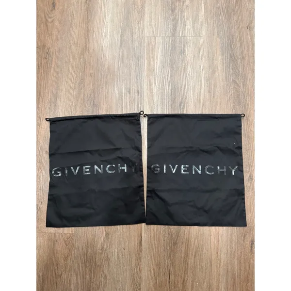 Givenchy Black Cotton Logo Drawstring Dust Bags Set of 2 Silver 4G Emblem - Image 2
