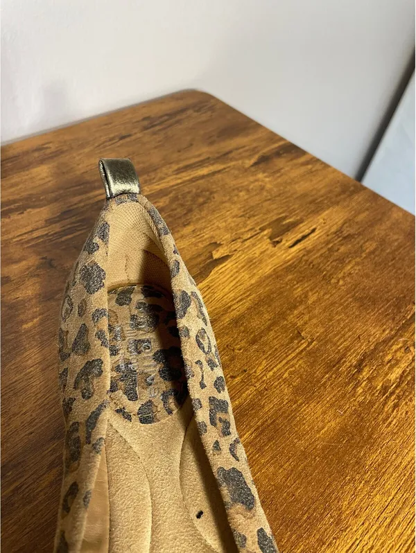 Comfortiva Leopard Leather Suede Ballet Flat Pillowtop Y2K Brown Size 8 - Image 7