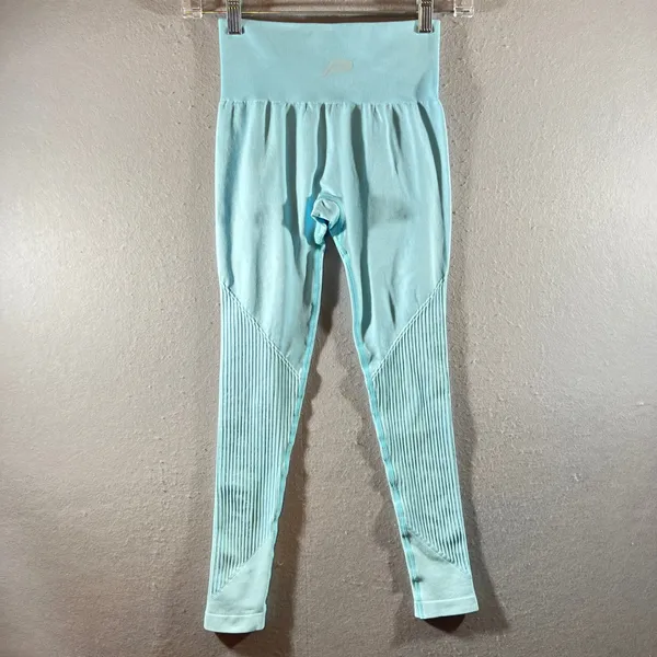 762 | Pursue Fitness Seamless High Waisted Leggings Blue Womens‎ XS - Image 2
