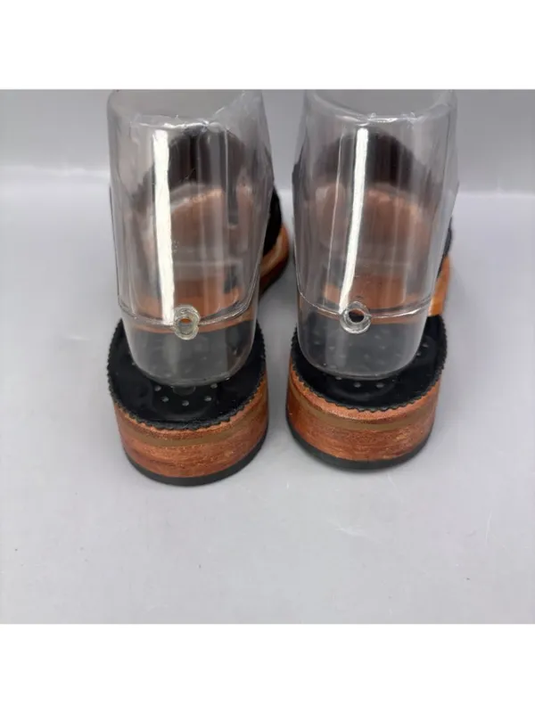 Jack Rogers Original Jacks Metallic Slides Thong Sandals Womens 5 Black Slip On - Image 4