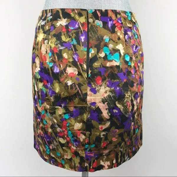 J. Crew Abstract Printed Cotton Sateen Mini Skirt Sz 0 Business - Image 3