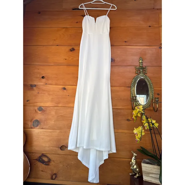 NWT Lulus Finding the One White Mermaid Maxi Dress Bridal Gown Bride Wedding XS - Image 3