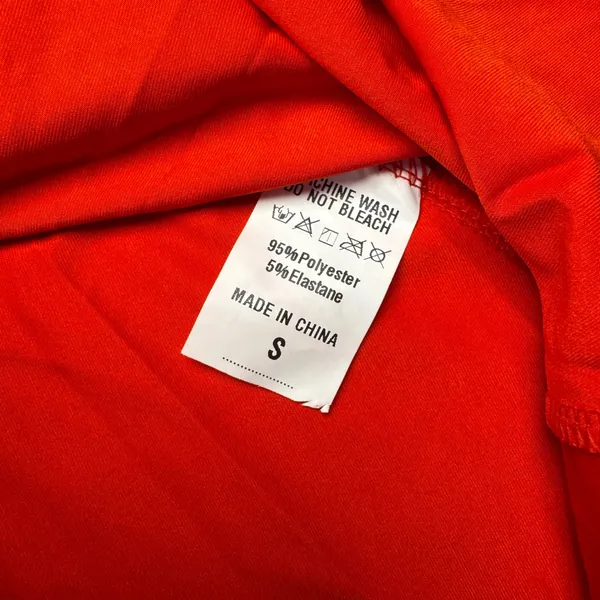 Womens Red Short Sleeve Crew‎ Neck A-Line T-Shirt Mini Dress Size S - Image 3
