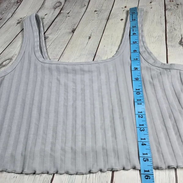 OFFLINE by Aerie OG Original Ribbed Crop Tank Top Grey‎ Large 7967001811 - Image 8