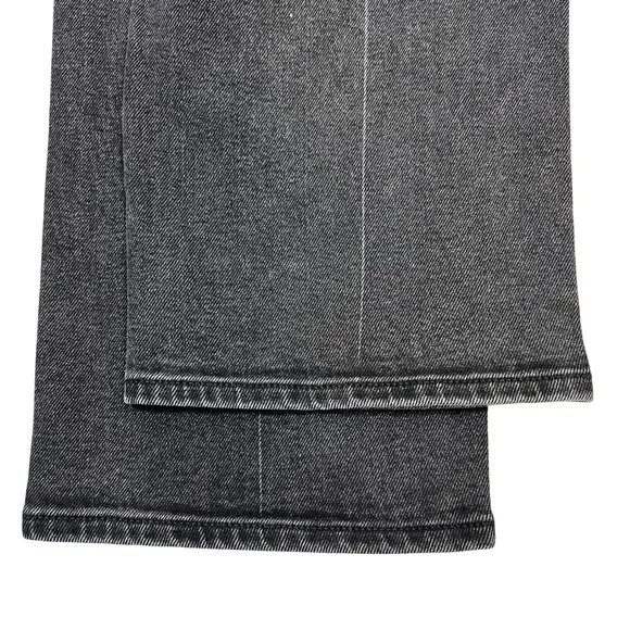 Pistola Cassie Crop Straight Jeans 27" Black Box Super High Rise Creased Denim‎ - Image 9