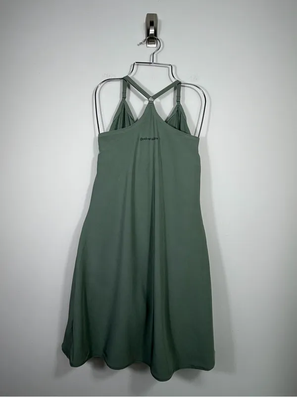 Outdoor Voices Exercise Dress Medium Green Built-In Shorts Strappy Back - Image 2