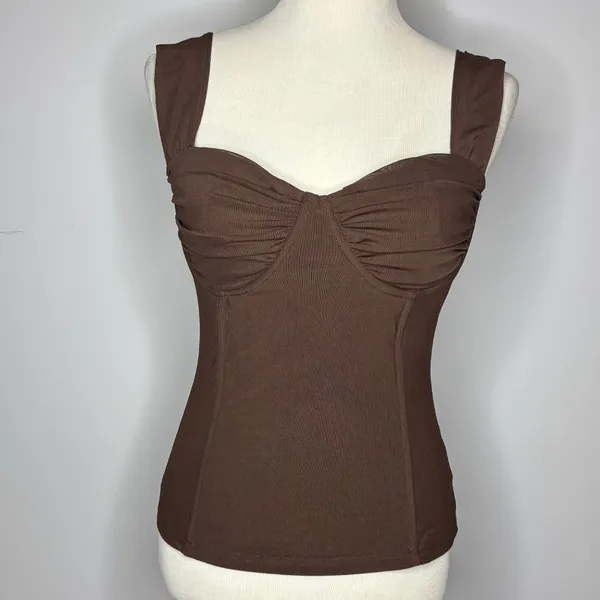 Princess Polly - Brown Kyrie Longline Corset Top - Image 3