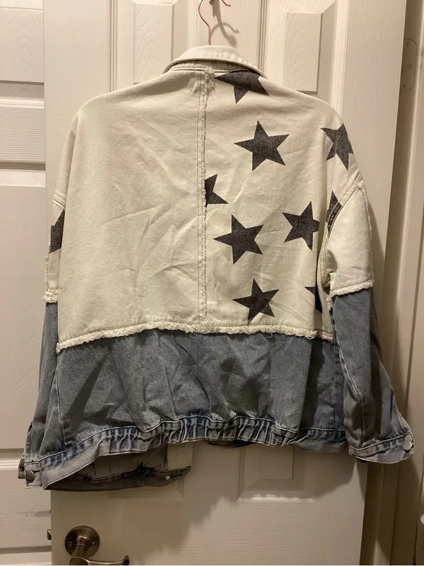POL Cream Cotton Jacket with Contrast Stitching - Image 4