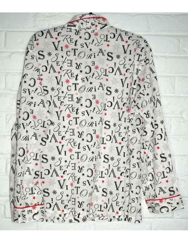 Victoria's Secret LOGO Pajama Set Size: XL Snowflake 100% Cotton Shorts - Image 4