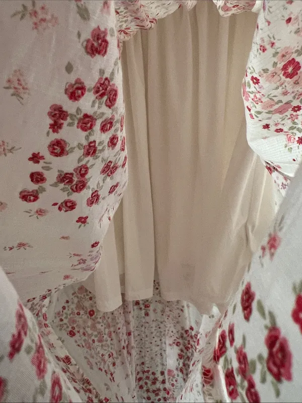 Floral Sleeveless Corset Front Tie Midi Dress Medium - Image 12