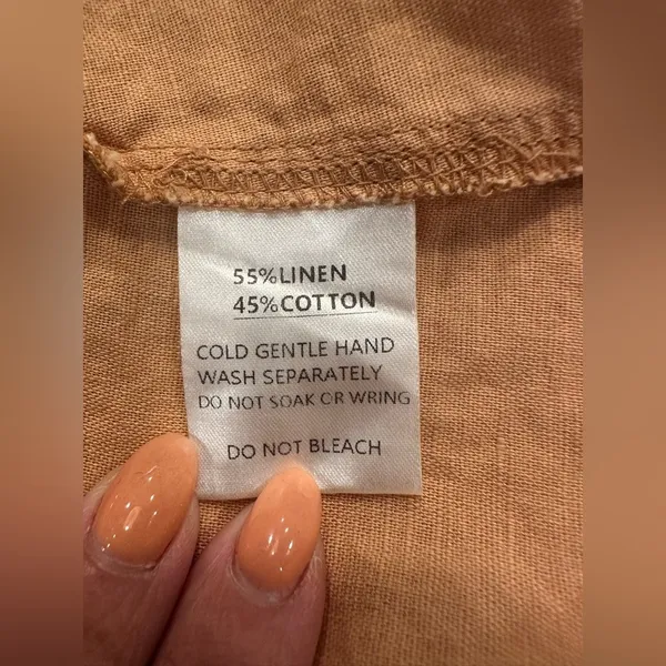 Petal + Pup Linen Blend Tiered Midi Dress Size 4 Apricot - Image 8