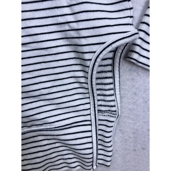 Daily‎ Ritual Sweatshirt Women S White Black Striped UPF 50+ Moisture Wicking - Image 7