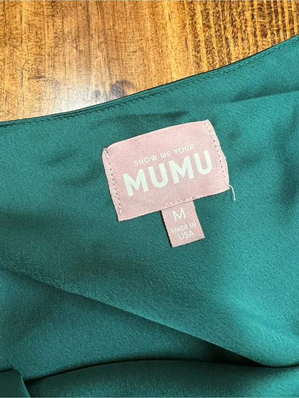 Show Me Your Mumu Jodie Emerald Luxe Green Satin One Shoulder Maxi Dress Medium - Image 6